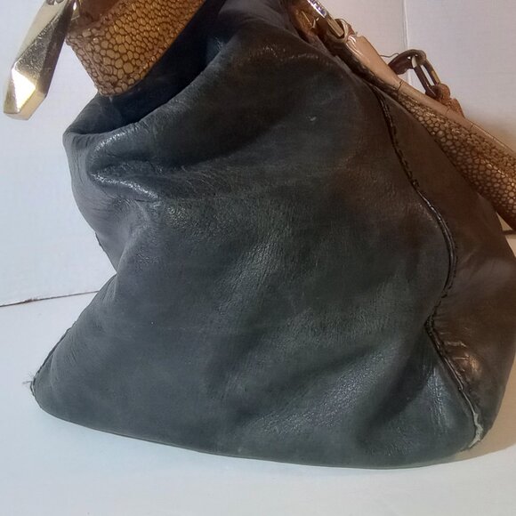 RARE Henri Bendel New York Vintage Leather Hand Bag w/ Compact - Picture 8 of 16